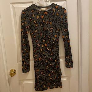 Altar’d State leopard print long sleeve dress size XS